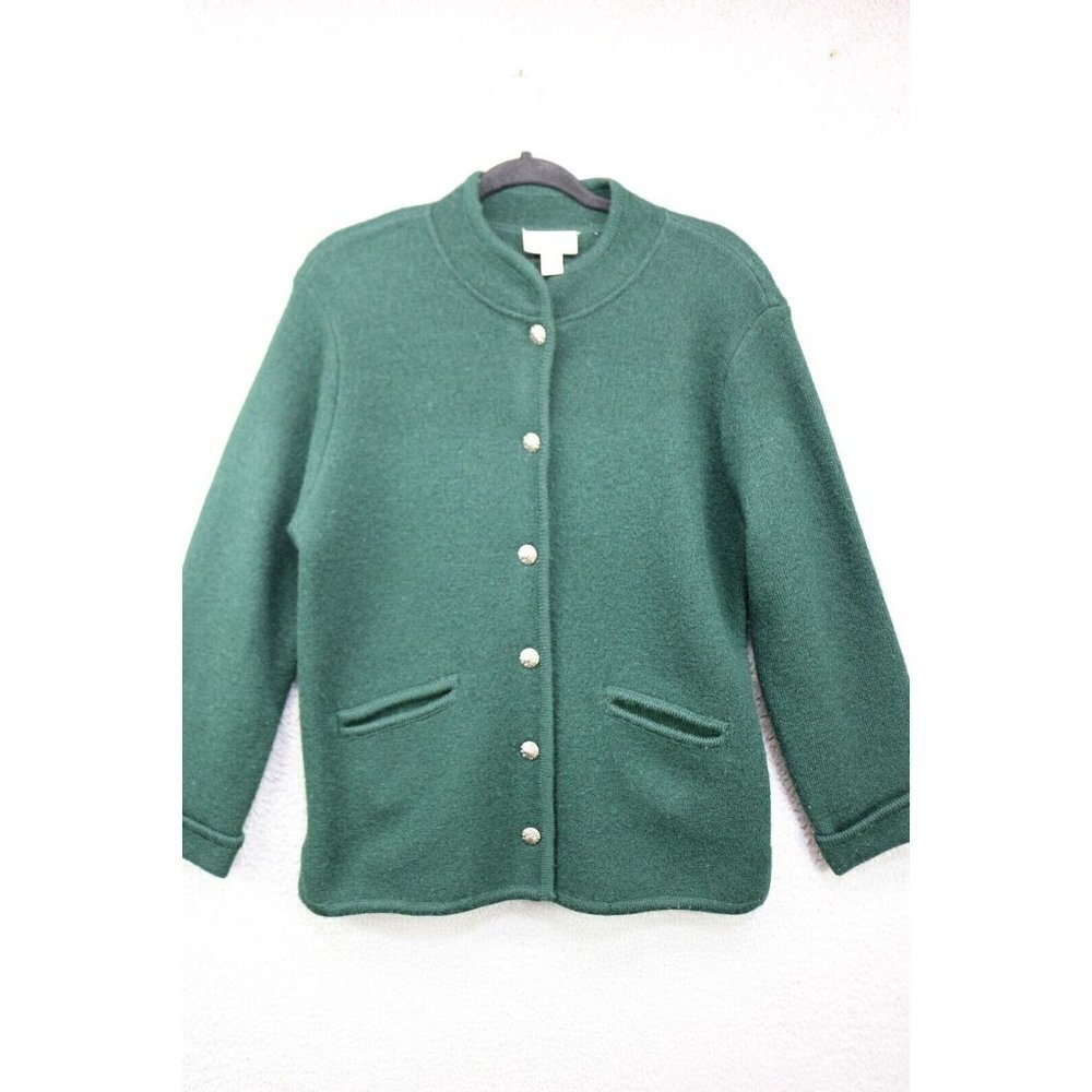 Talbots Petites 100% Wool Button Up Sweater-Size Small-Pockets